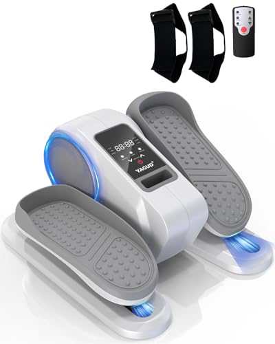 Yagud Under Desk Machine, Electric Ellipse Leg Exerciser for Senior, 13 Adjustable Speeds Quiet and Portable Seated Pedal Exerciser for Training with Remote Control, Gray