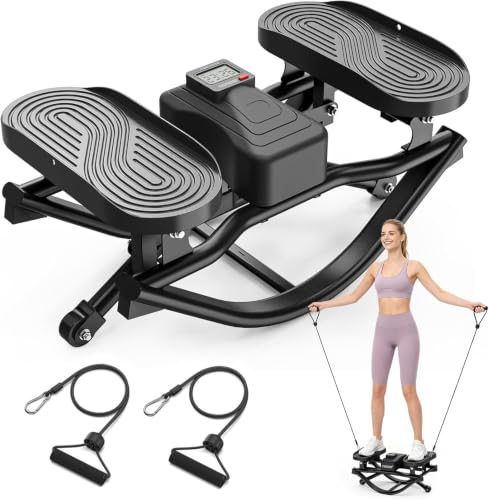 Yagud Rock Stepper Side to Side with Resistance Bands, Rocking Stepper